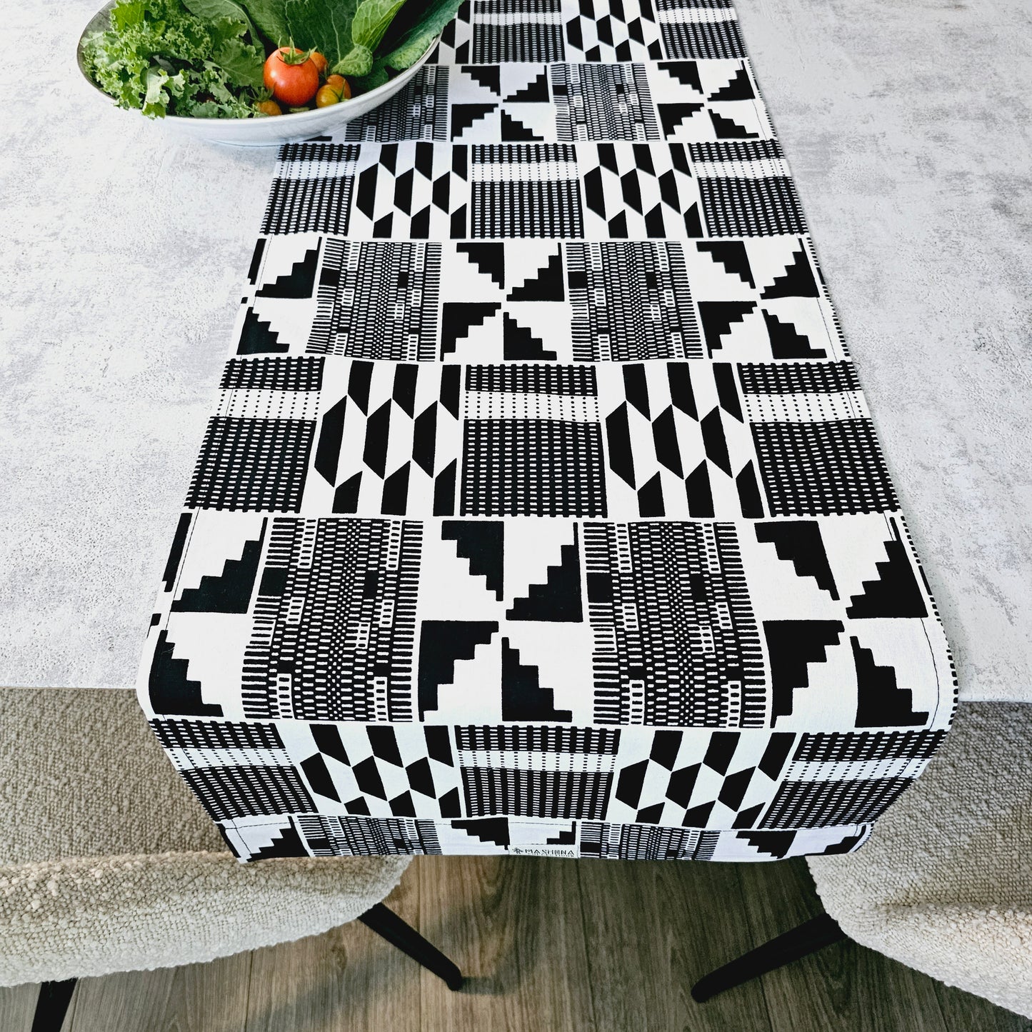 Handmade Table Runner 160x35cm | 180x35cm | 200x35cm | African Print "Mudcloth" Bogolan Inspired Print Made from 100% African Print Fabric