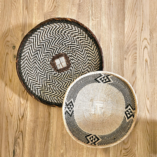 Set of 2 Handmade African Wall Baskets | Zimbabwe Baskets | Boho Wall Decor | 2C