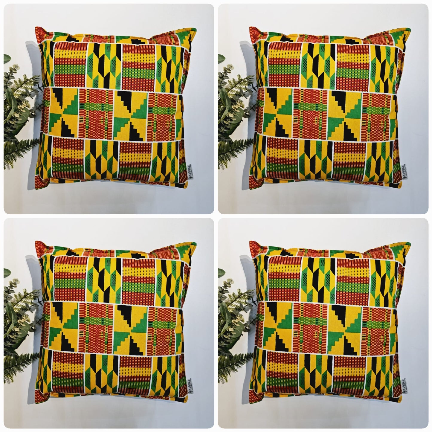 Set of 2 / 4 African Print | 40x40cm | Mudcloth Boho Cushion Cover 100% Cotton Wax Ankara Fabric