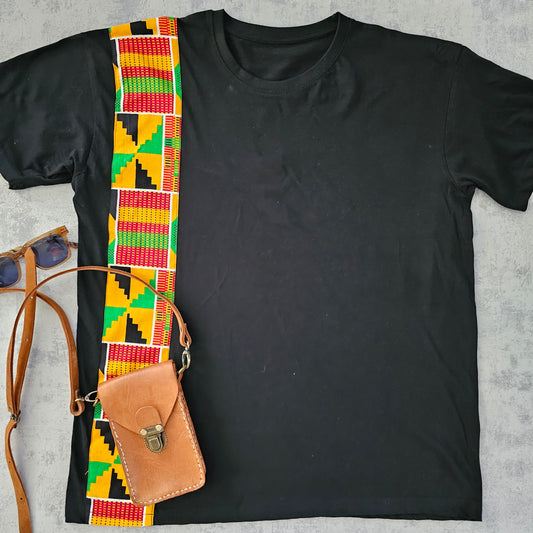 Africa Print Detailed T-Shirt | Bogolan Print Detail and Pocket