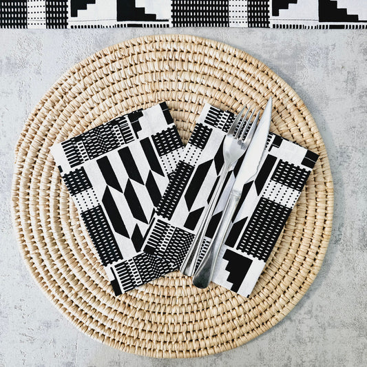 Set of 4 | 8 Napkins | 40x40cm | Ankara Wax 100% Cotton