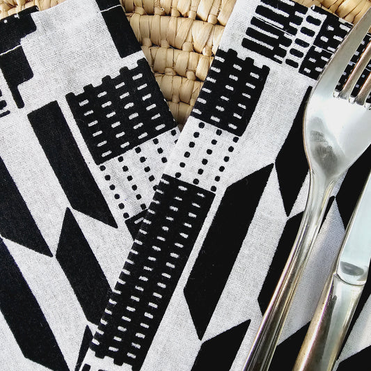 Set of 4 | 8 Napkins | 40x40cm | Ankara Wax 100% Cotton