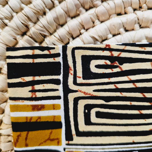 Set of 4 | 8 Napkins | 40x40cm | Black Mudcloth Print, Ankara Wax, 100% Cotton