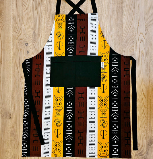 Handmade African Print Apron with Pocket