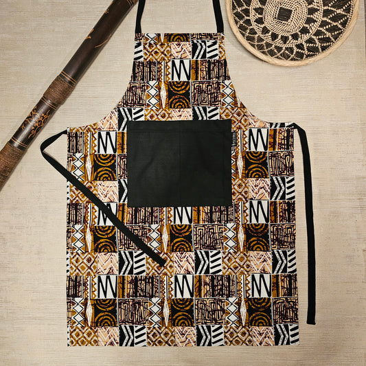 Handmade Apron and Matching Oven Gloves Set | 100% Cotton African Print Fabric