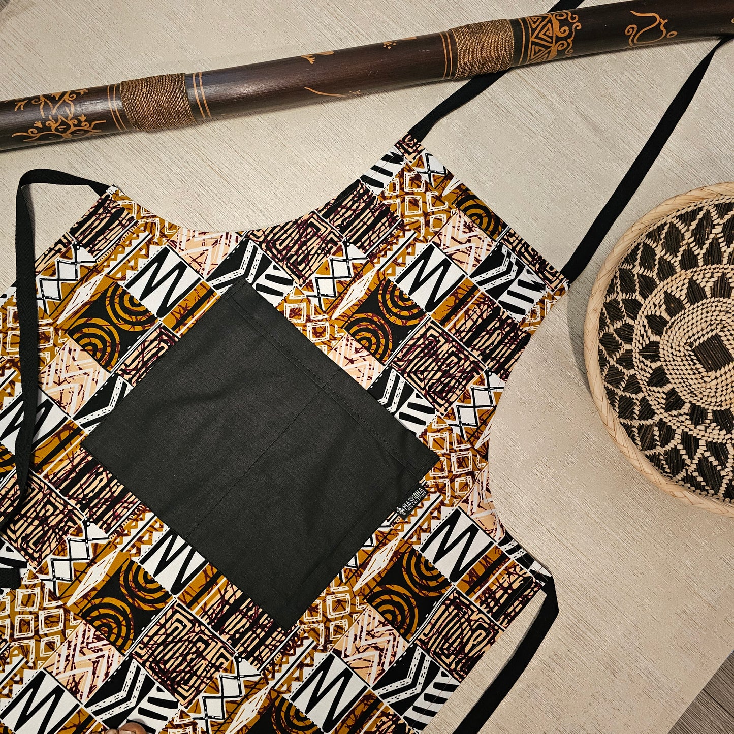 Handmade African Print Apron with Pocket | 100% Cotton Fabric