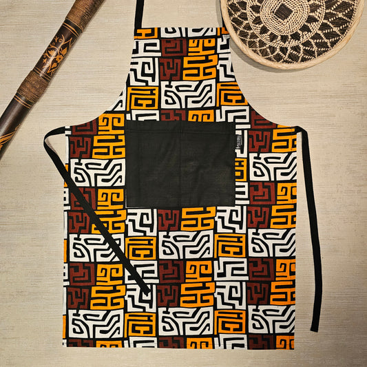 Handmade African Print Apron with Pocket | 100% Cotton Fabric